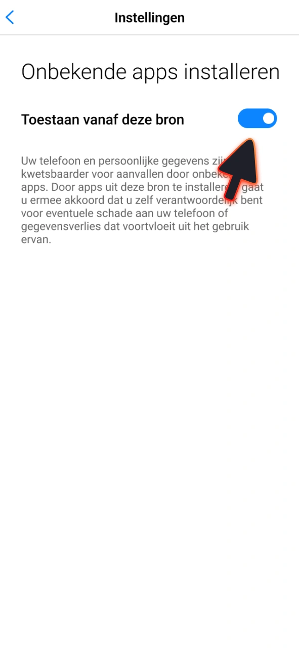 Klik op deze knop om de NixBet Android-app succesvol te installeren.