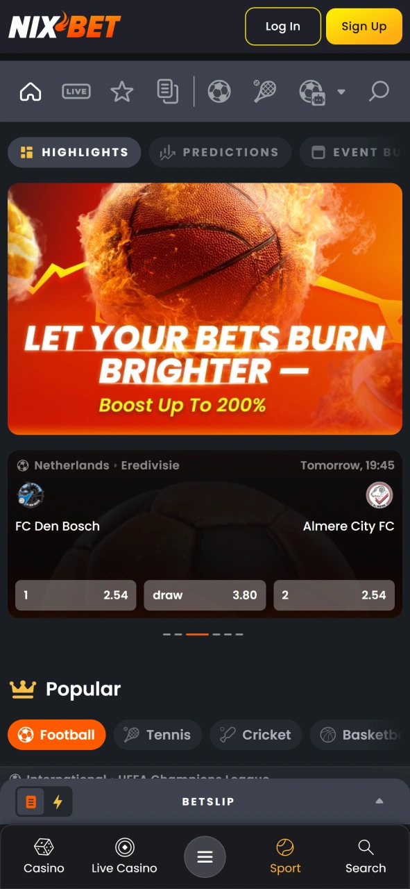 Plaats winnende weddenschappen bij de NixBet sportapp.